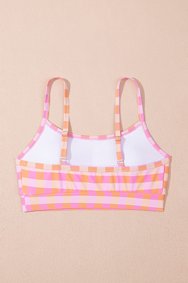Pink 3pcs Gingham High Waist Bikini & Sarong - Image 15