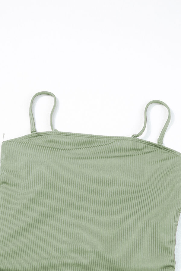 Laurel Green Ribbed Drawstring Sides Cutout One Piece Swimsuit - Image 22