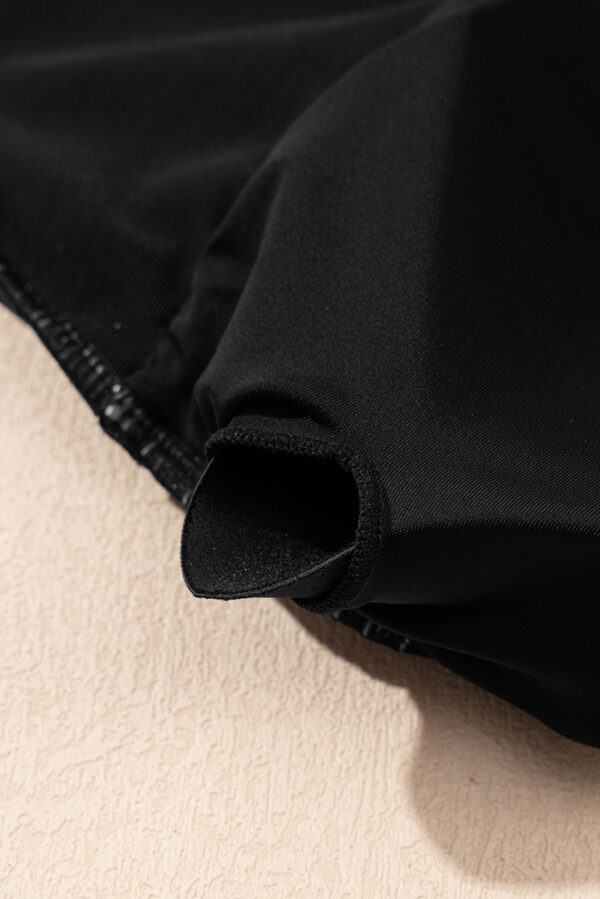 Black Cut out Twist Bowknot Backless One Piece Swimsuit - Image 10