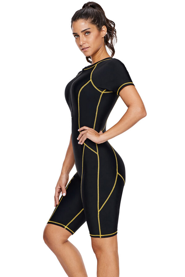 Black Seam Contoured Zip Front Wetsuit - Image 3