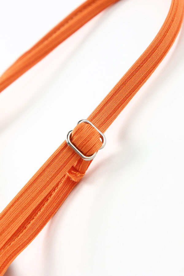 Orange Adjustable Straps Ribbed Knit One Piece Swimsuit - Image 10