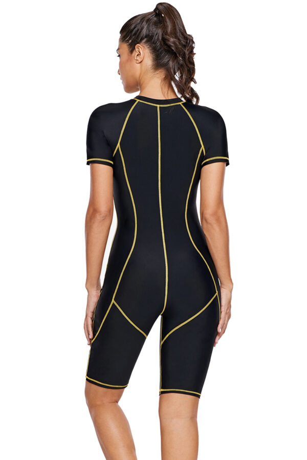 Black Seam Contoured Zip Front Wetsuit - Image 2