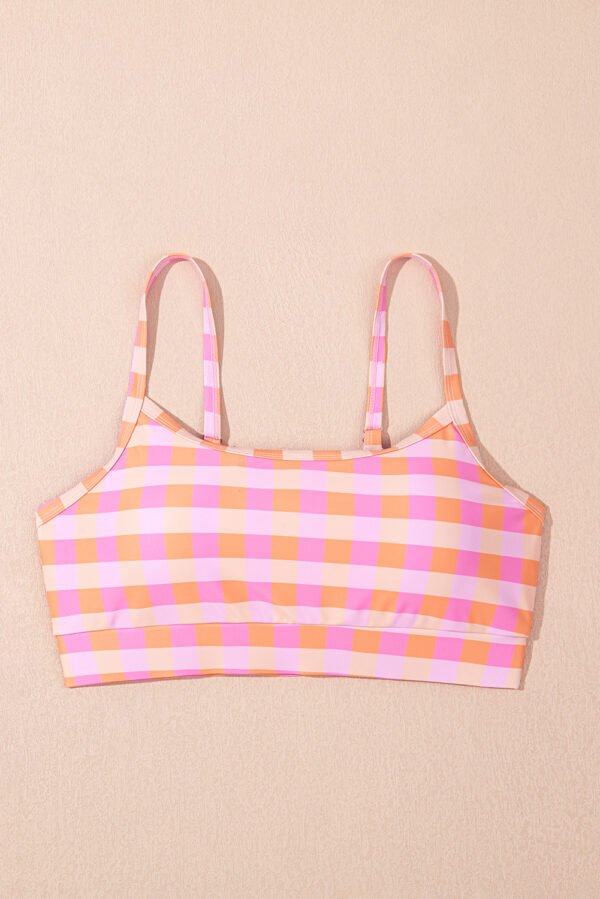 Pink 3pcs Gingham High Waist Bikini & Sarong - Image 13
